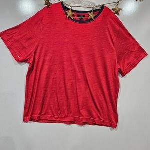 ANDE Men's Luxe Lounge Short Sleeve Tshirt Soft Sleepwear Red Blue Size Large